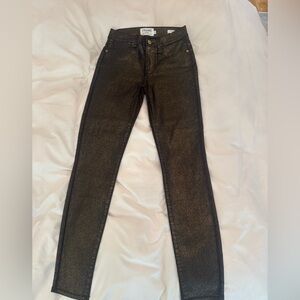FRAME Metallic Skinny Jeans